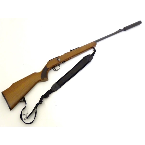 2050 - Rimfire rifle: an Anschutz 'Modell 1450' .22LR bolt-action rifle, 26'' barrel (including sound moder... 