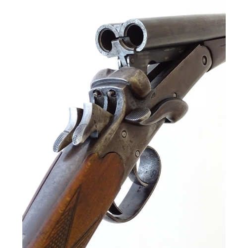 2051 - Shotgun: a Modern Arms Co, London .410 side by side sidelever hammergun, c1935, beech straight-hand ... 