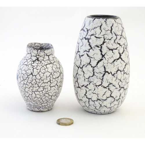 113 - A West German Jasba Cortina vase and a Jopeko vase both with crackle glazes. Marked under. Largest a... 