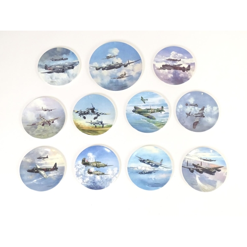 184A - A set of Coalport limited edition collectors plates from the Reach for the Sky series with artwork b... 