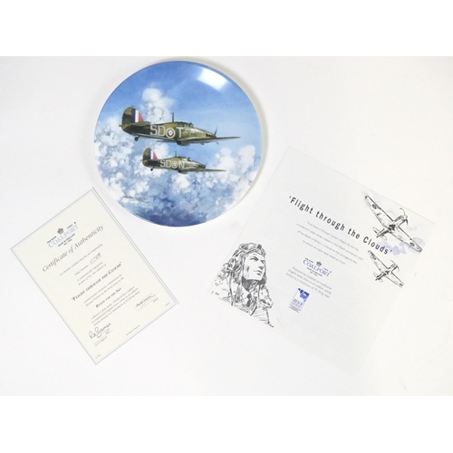 184A - A set of Coalport limited edition collectors plates from the Reach for the Sky series with artwork b... 