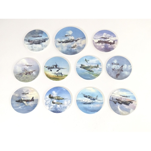 184A - A set of Coalport limited edition collectors plates from the Reach for the Sky series with artwork b... 