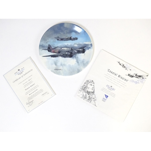 184A - A set of Coalport limited edition collectors plates from the Reach for the Sky series with artwork b... 