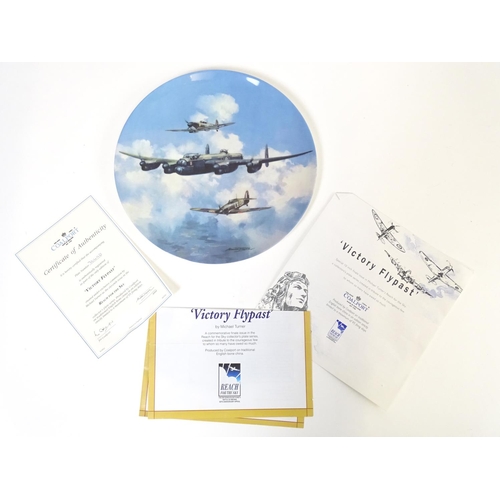 184A - A set of Coalport limited edition collectors plates from the Reach for the Sky series with artwork b... 