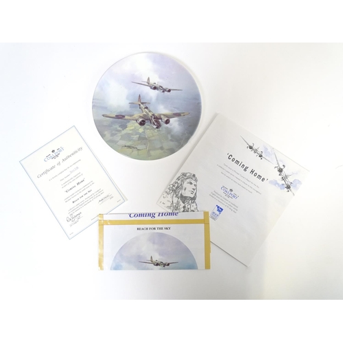 184A - A set of Coalport limited edition collectors plates from the Reach for the Sky series with artwork b... 