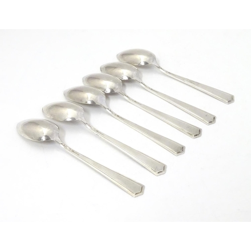 309 - A set of 6 North American / Canadian tea spoons, marked  M B Co Sterling 4 1/4