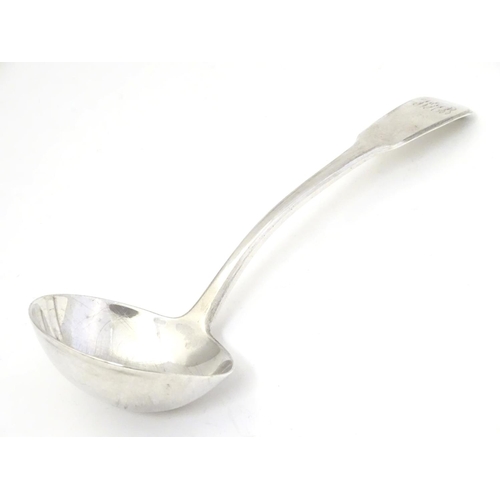 330 - A Geo III silver fiddle pattern sauce ladle hallmarked London 1799 maker  William Ely and William Fe... 