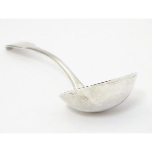 330 - A Geo III silver fiddle pattern sauce ladle hallmarked London 1799 maker  William Ely and William Fe... 