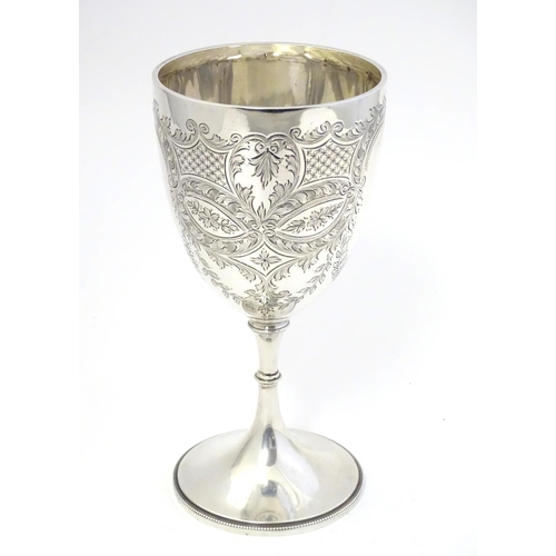 350 - A silver cup of goblet / chalice form hallmarked Birmingham 1906 maker Williams (Birmingham) Ltd.