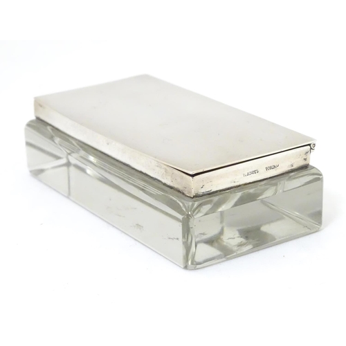 371 - A silver and glass triple stamp case / box, hallmarked London 1907 maker Cohen & Charles 4