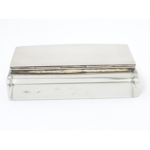 371 - A silver and glass triple stamp case / box, hallmarked London 1907 maker Cohen & Charles 4