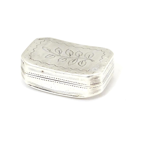 373 - A 19thC silver vinaigrette with engraved decoration to lid and a gilded interior, hallmarked Birming... 