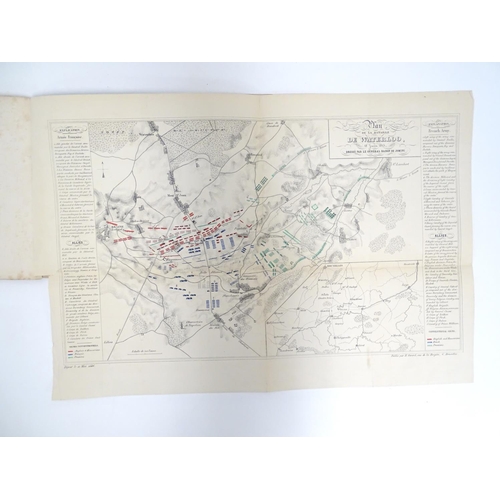 699 - Book: an album of monochrome prints, 12 views of Waterloo, including a large map / plan of the battl... 