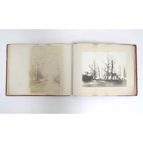 741 - Book: A 19thC scrapbook Packwood House, Warwickshire, 1868. Containing a collection of photographs o... 