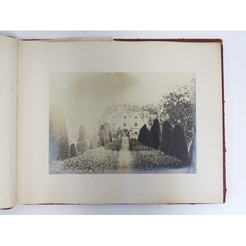 741 - Book: A 19thC scrapbook Packwood House, Warwickshire, 1868. Containing a collection of photographs o... 