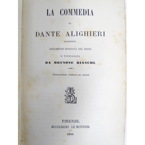 759 - Books: La Commedia di Dante (pub. Le Monnier 1868), he Vision of Dante (trans. Henry Francis Cary, p... 