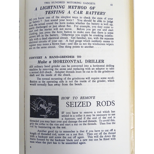 767 - Book: 200 Ingenious Motoring Gadgets (comp. R. H. Warring, ed. W. H. Swan, pub. Postlib 1952)