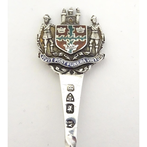 404 - Two silver commemorative / souvenir teaspoons, one with enamel crest titled Natal, Hallmarked Birmin... 