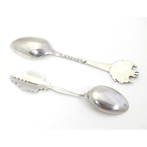 404 - Two silver commemorative / souvenir teaspoons, one with enamel crest titled Natal, Hallmarked Birmin... 