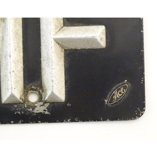 1349 - Vintage cars, motoring: a pair of vintage British vehicle number plates, black with silver lettering... 