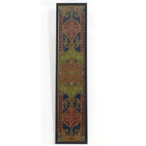 1363 - A Victorian needlework / woolwork depicting stylised foliate motifs. Approx. 39