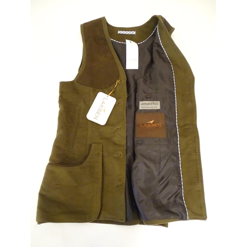 2022 - Sporting / Country pursuits:  3 ladies Laksen moleskin gilets in bronze, sizes L, XL & 2XL, new with... 