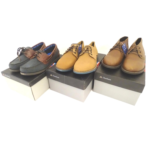 2035 - Sporting / Country pursuits: 3 pairs of mens shoes to include a pair of Chatham tan lace up shoes in... 