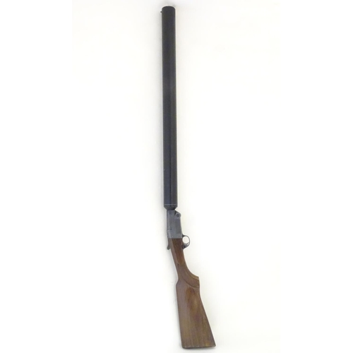 2054 - Shotgun: a Gunsport Hushpower 12 bore folding silenced single barrel shotgun, 29 fully moderated bar... 