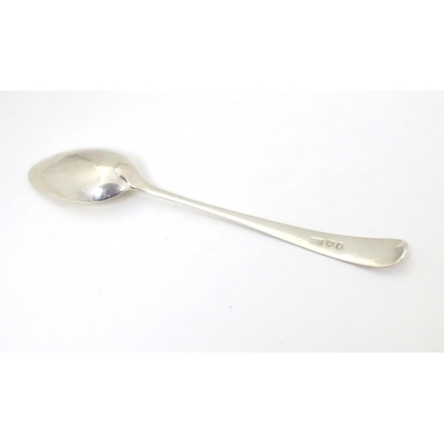 456 - A late 18th / early 19thC silver teaspoon, maker Graham & McLean. 5 1/2