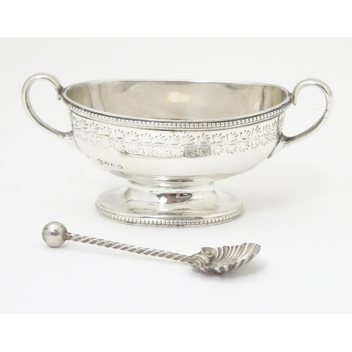 470 - A Victorian silver salt hallmarked London 1880, maker Martin Hall & Co. Together with a Victorian si... 