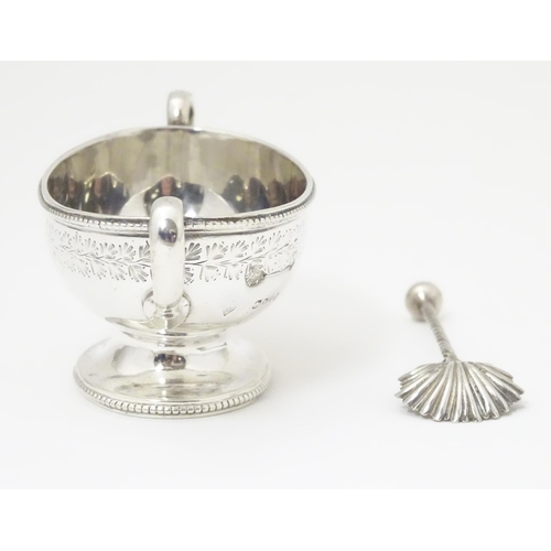 470 - A Victorian silver salt hallmarked London 1880, maker Martin Hall & Co. Together with a Victorian si... 