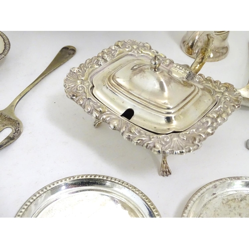 494 - Assorted silver plated wares to include various flatware, dishes, bowls hot water pot etc