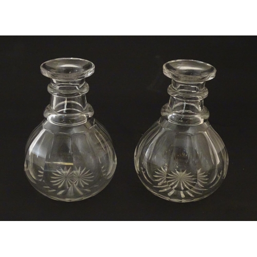 223 - A pair of small carafes / decanters. approx. 6