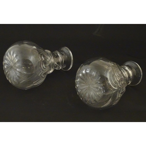 223 - A pair of small carafes / decanters. approx. 6