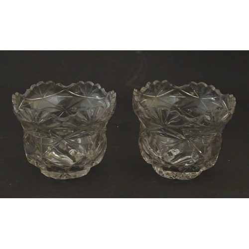 224 - A pair of cut glass bon bon bowls / epergne bowls. 3