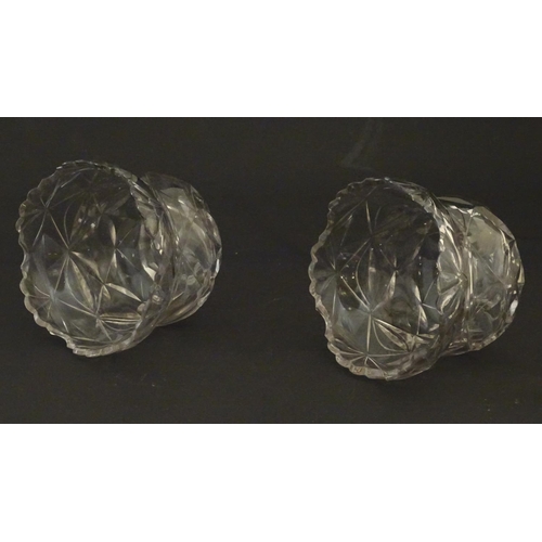 224 - A pair of cut glass bon bon bowls / epergne bowls. 3