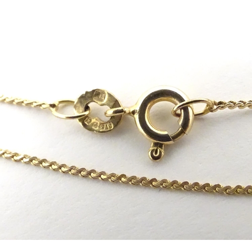 540 - A 9ct gold pendant on chain approx. 14