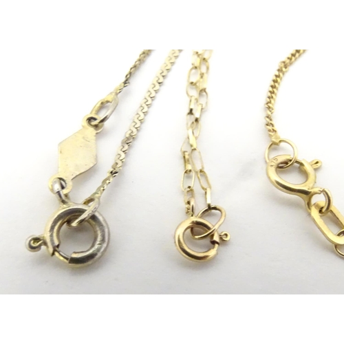 585 - Assorted silver, gold and gilt metal jewellery including a silver gilt bracelet, A 9ct gold chain br... 