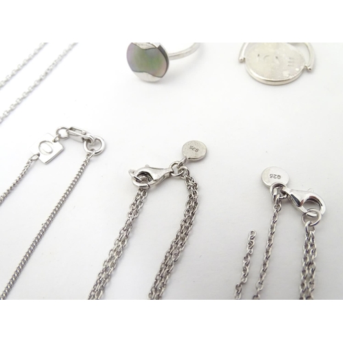 615 - A quantity of assorted silver jewellery including ring, pendants etc.