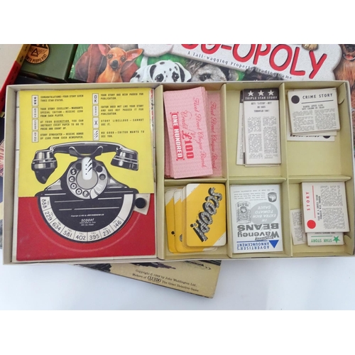 272 - A quantity of board games, some dog related, to include Scoop, Spy Ring, Air Charter, Blast Off, The... 