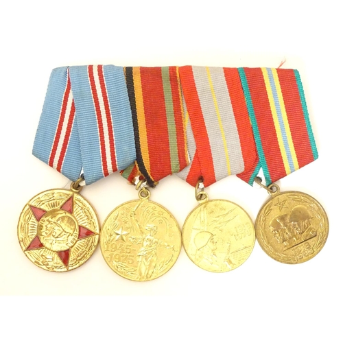 1012 - Militaria: a group of four USSR red army commemorative medals, comprising a 70 Years of the Armed Fo... 