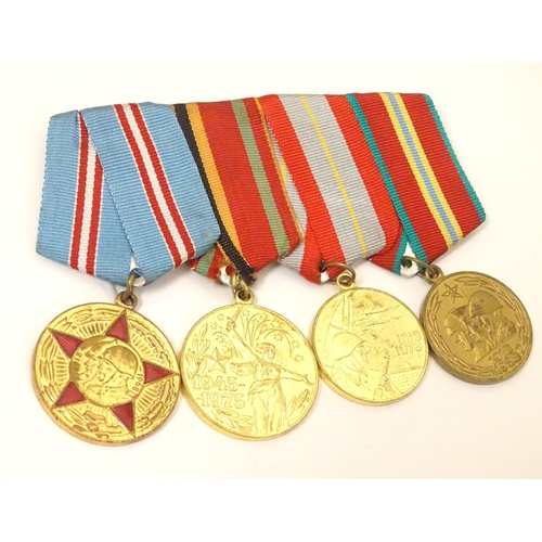 1012 - Militaria: a group of four USSR red army commemorative medals, comprising a 70 Years of the Armed Fo... 