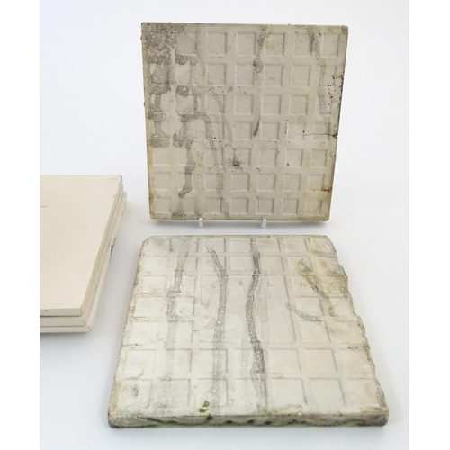 84 - Six ceramic tiles, to include floral and foliate examples by Kenneth Clark Ceramics, and two Minton ... 