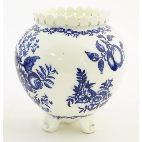 90 - A Dudson Brothers jasperware style vase with bird and bamboo decoration. Together with a blue and wh... 