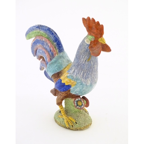 135 - A model of a cockerel / rooster with hand painted detail. Approx. 6 1/2