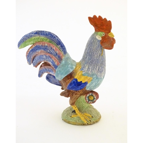 135 - A model of a cockerel / rooster with hand painted detail. Approx. 6 1/2