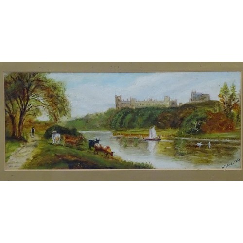 2439 - W. Love, Early 20th century, Scottish School, Oil on card, a pair, Deer in a highland landscape & ca... 