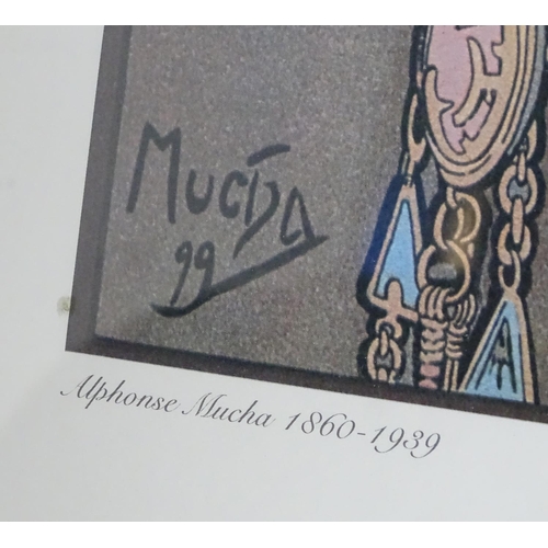 2495 - After Alphonse Mucha (1860-1939), Coloured prints, comprising Spring, depicting an Art Nouveau style... 