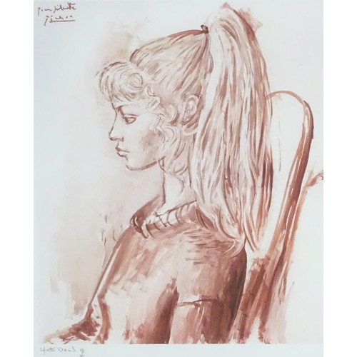 2503 - After Pablo Picasso (1881-1973), Limited edition coloured giclee print, no. 159/595, 1954 Portrait o... 