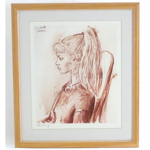 2503 - After Pablo Picasso (1881-1973), Limited edition coloured giclee print, no. 159/595, 1954 Portrait o... 